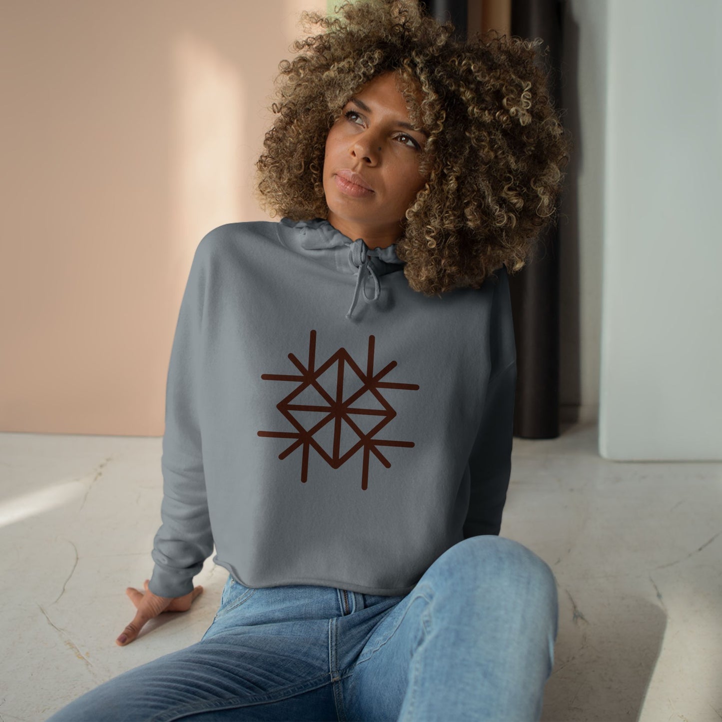 "A Universal Code That Can Cope With Any Problem Aimed at Positive Situations" Crop Hoodie